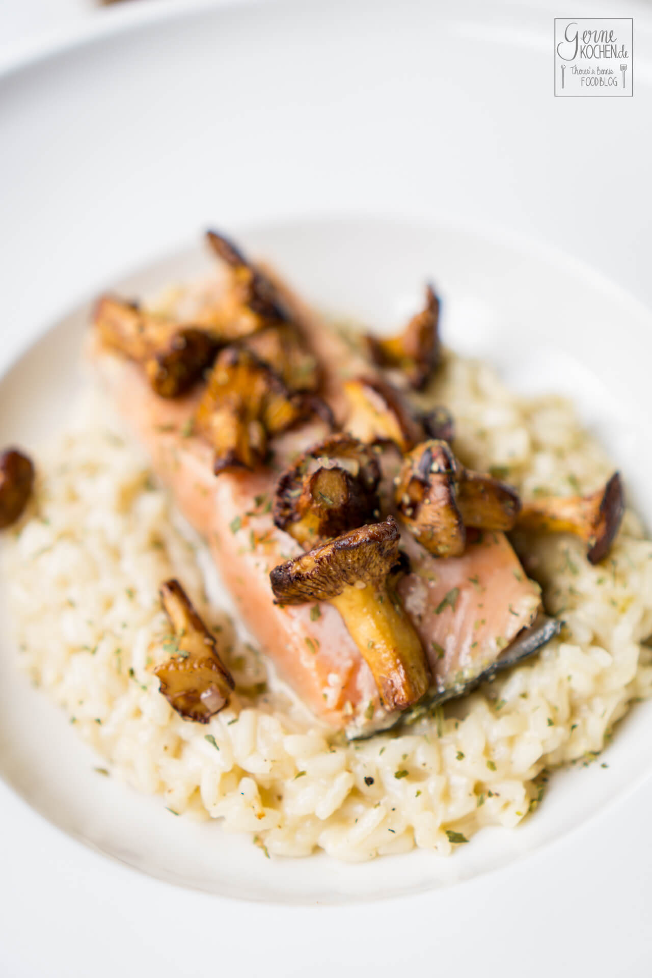 Risotto mit Pfifferlingen und Lachs