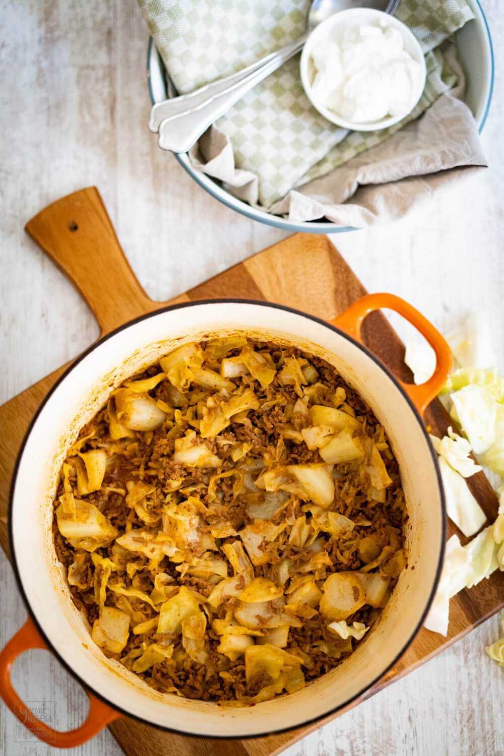 Spitzkohl-Hackfleisch-Pfanne