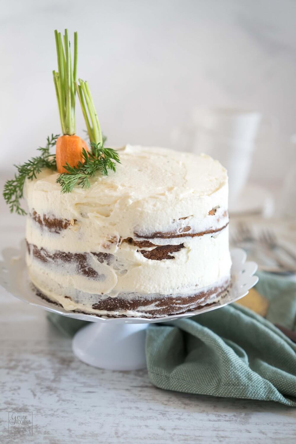 Unser leckerer Carrot Cake bleibt auch über mehrere Tage saftig.