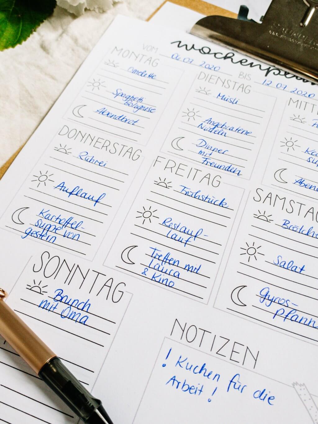 Wochenplan
