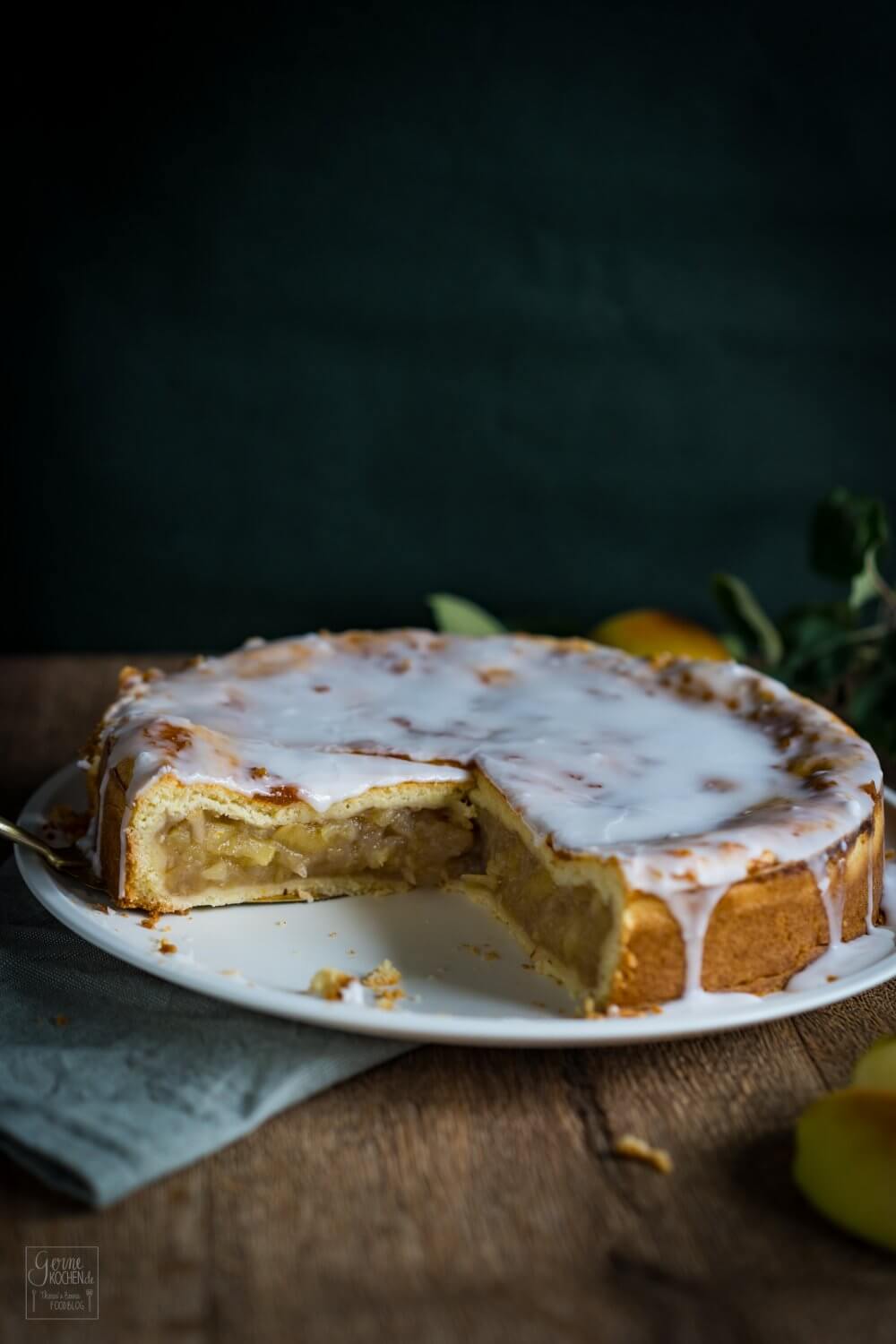 Gedeckter Apfelkuchen