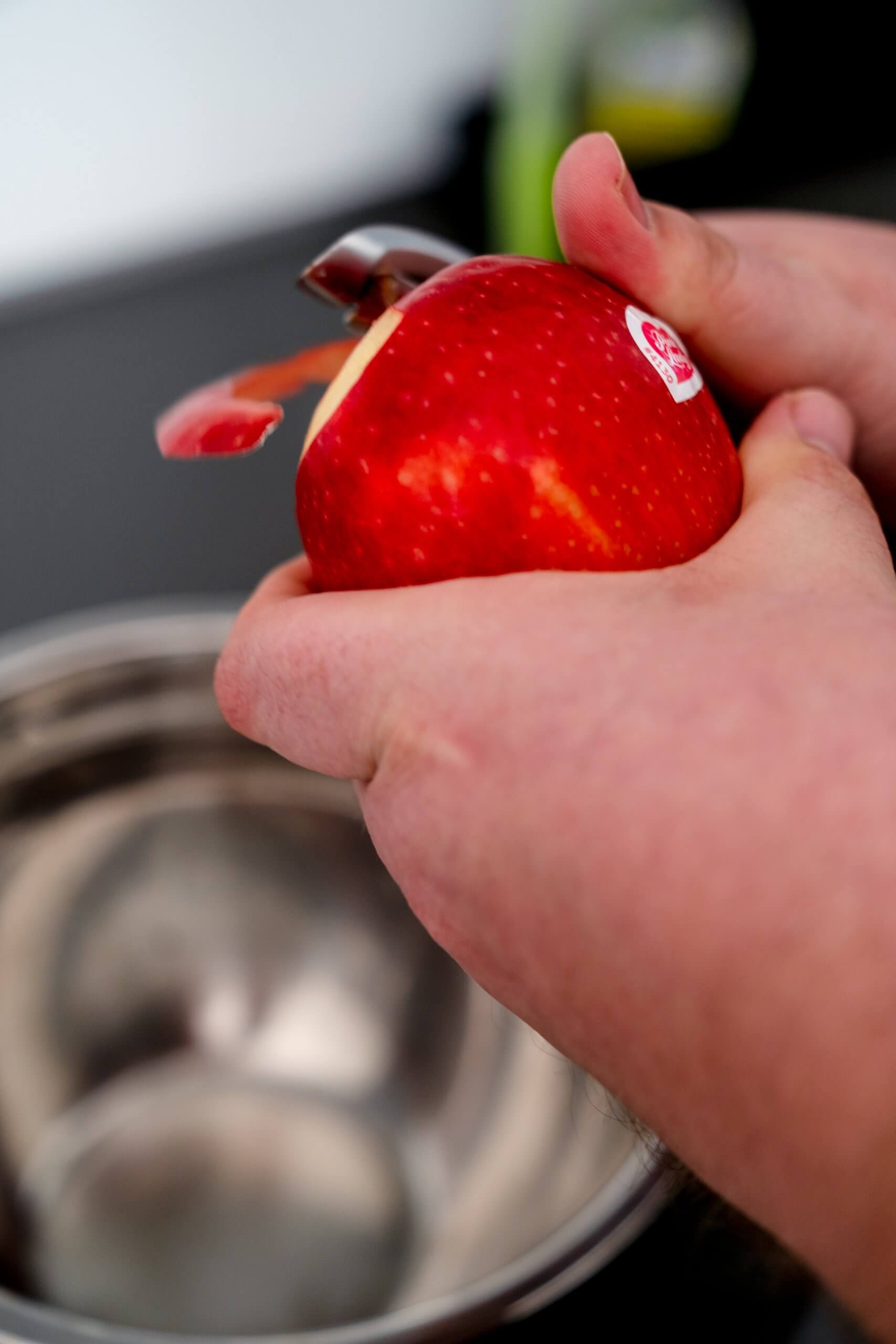 Für die Apple-Bites eignen sich Pink Lady Äpfel am bestne.