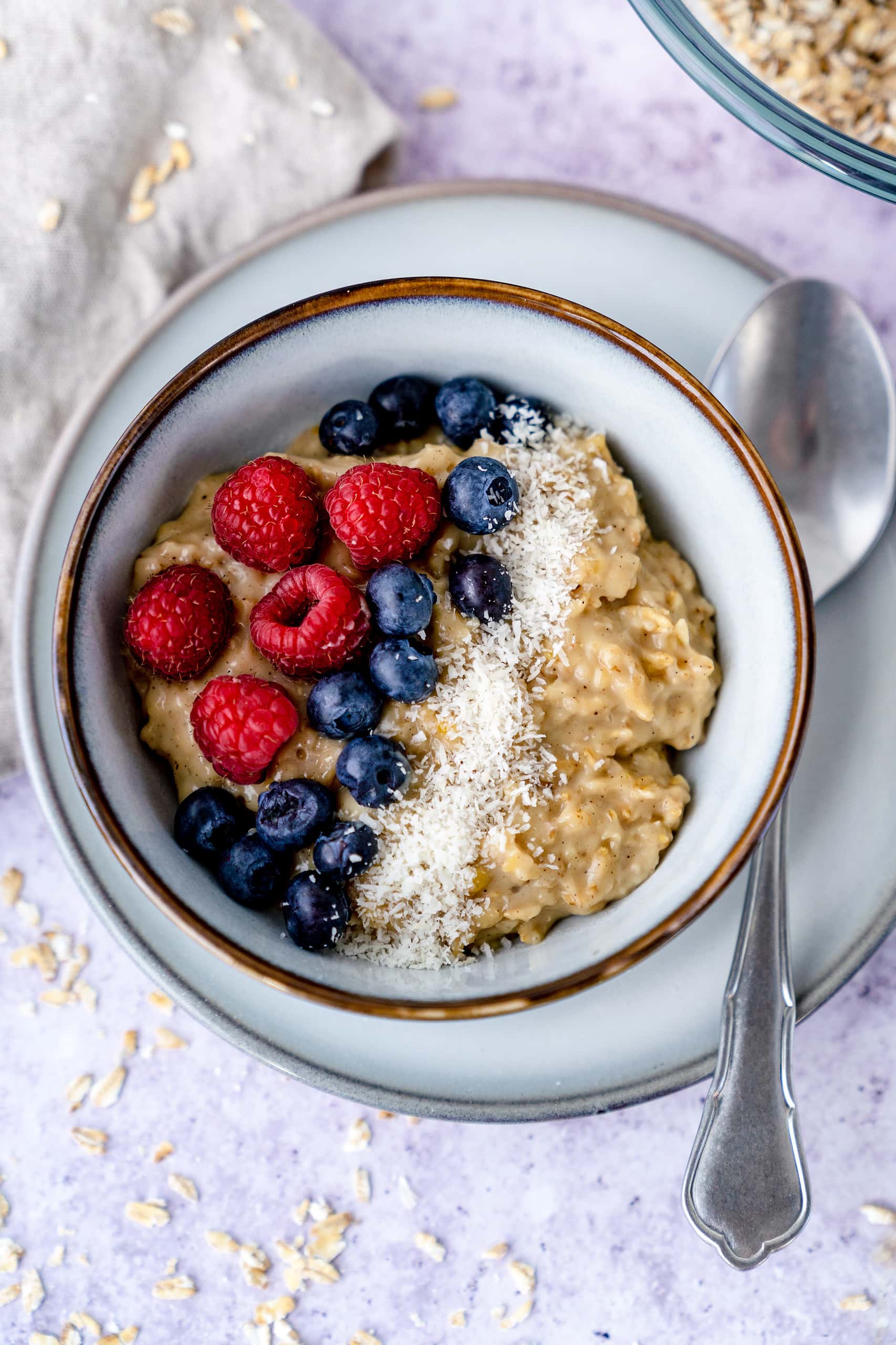 Vanillepudding Porridge ist sehr sättigend.