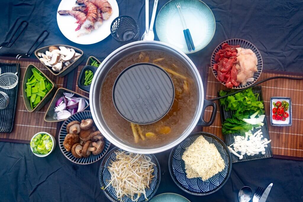 Natürlich dürfen auch Hähnchen und Shrimp bei unserem Asia Fondue nicht fehlen.