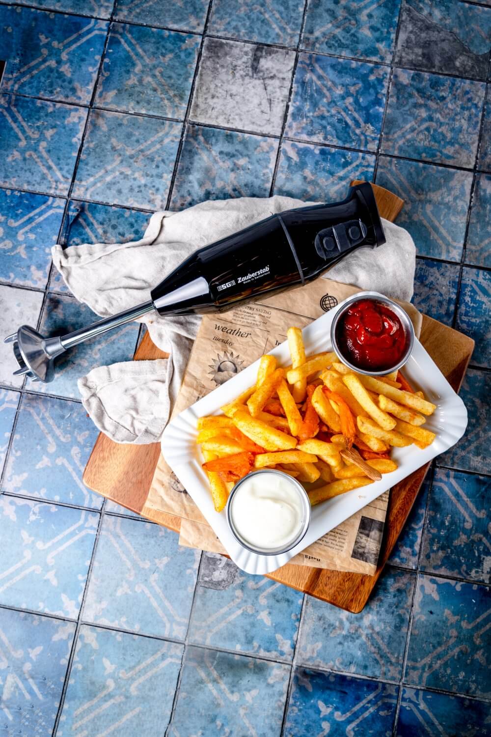 Pommes rot-weiß aber diesmal eben vegan.