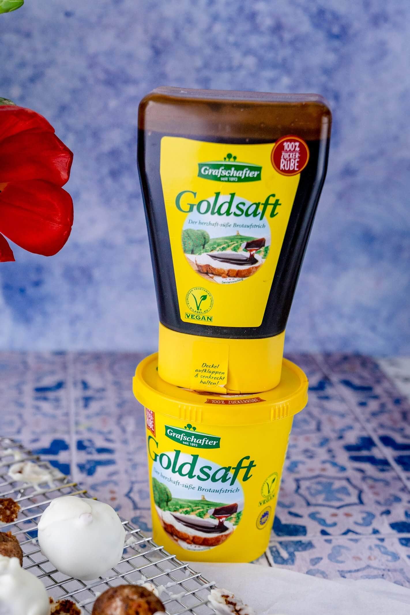 Für dieses Rezept haben wir den Goldsaft von Grafschafter benutzt.
