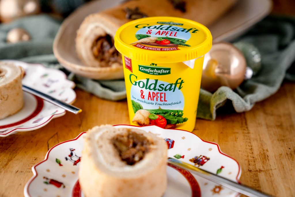 Goldsaft und Apfel eignet sich super für die Füllung.