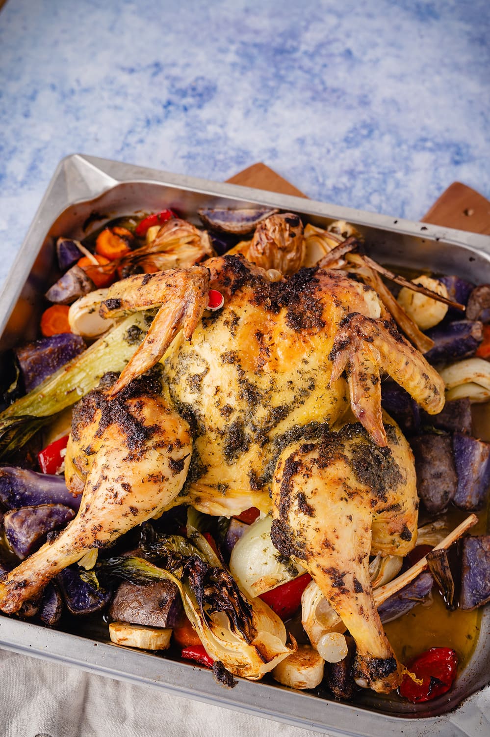 Dieses Hähnchen ist super-lecker.
