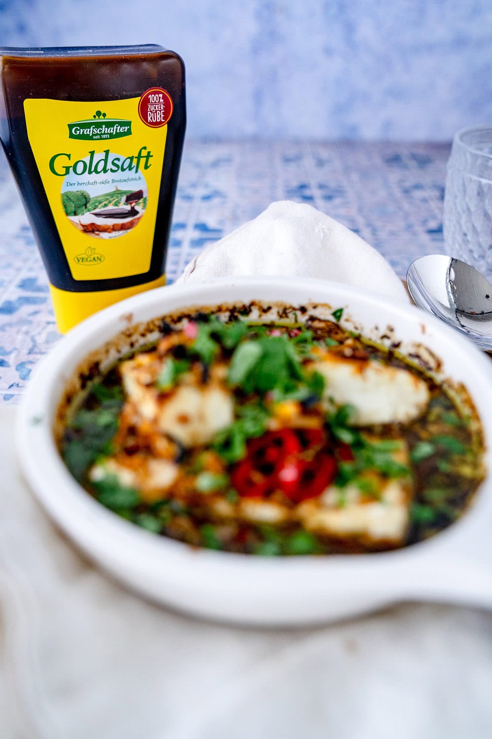 Für unseren gegrillter Feta haben wir den Goldsaft von Grafschafter benutzt.