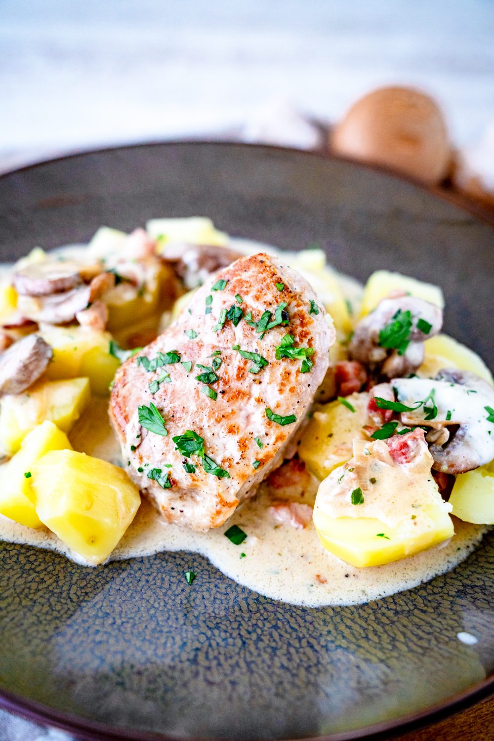 Gefülltes Filet in Frischkäsesauce