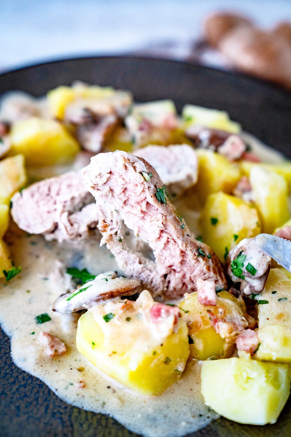 Gefülltes Filet in Frischkäsesauce