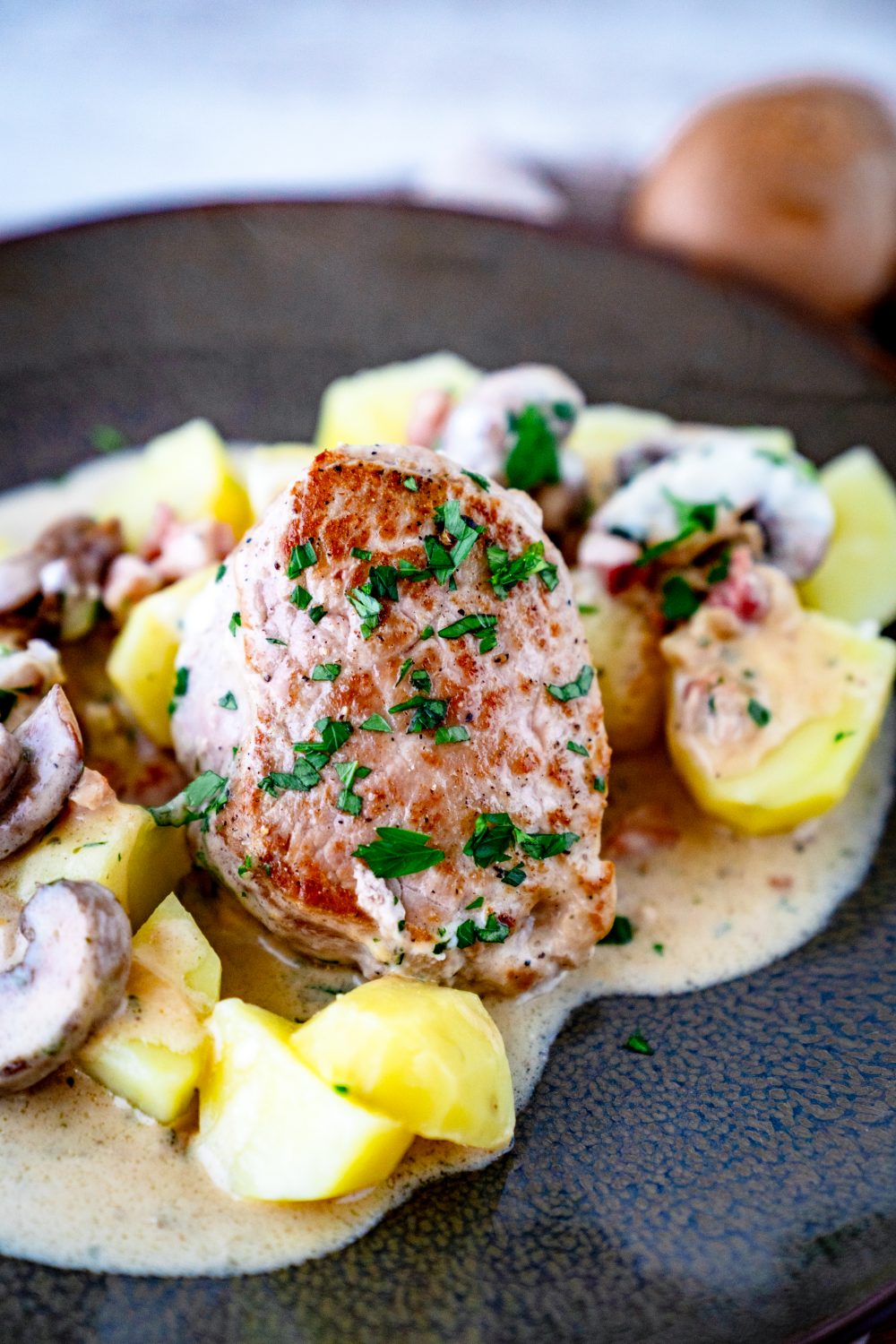 Gefülltes Filet in Frischkäsesauce