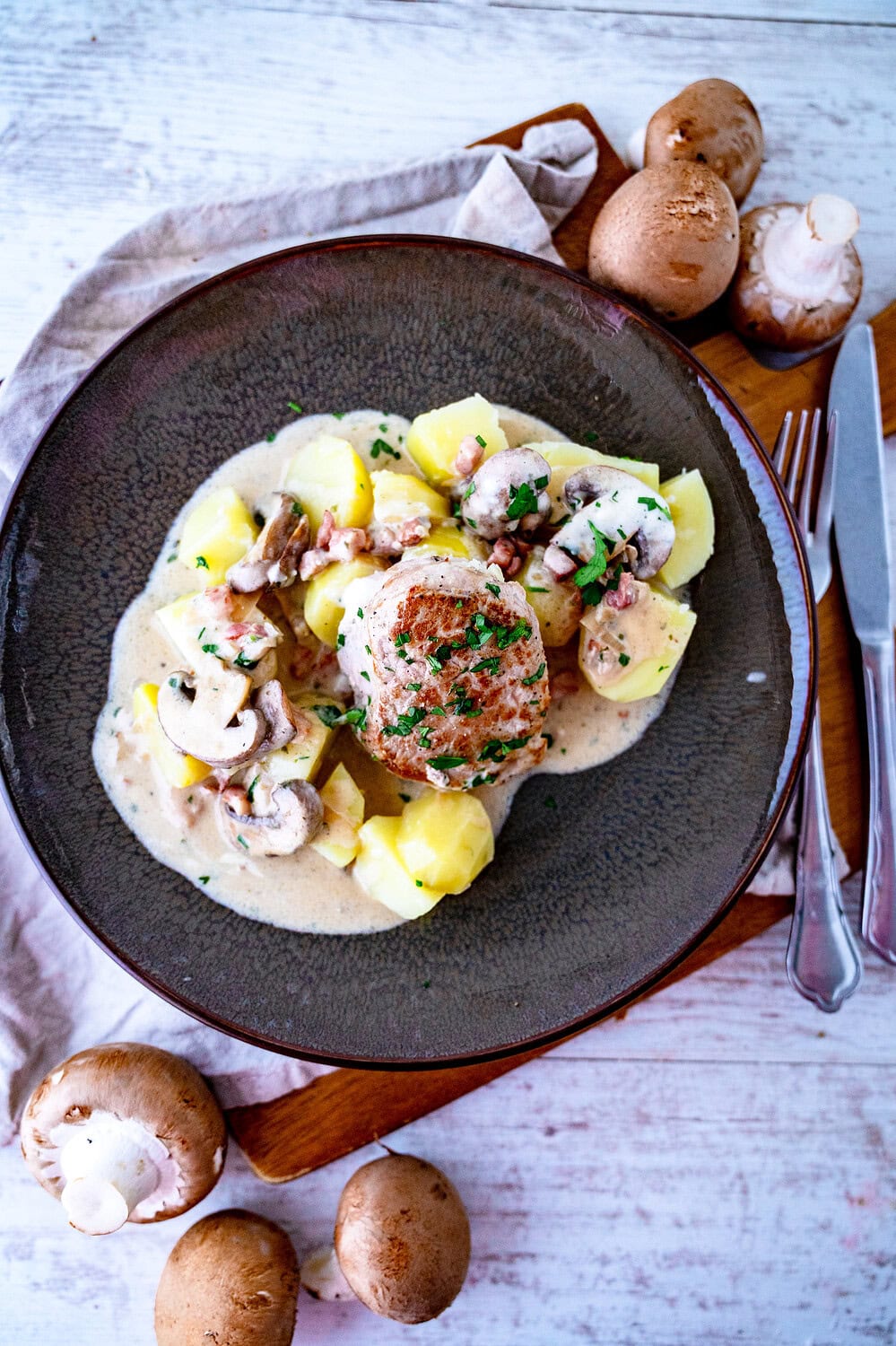 Gefülltes Filet in Frischkäsesauce