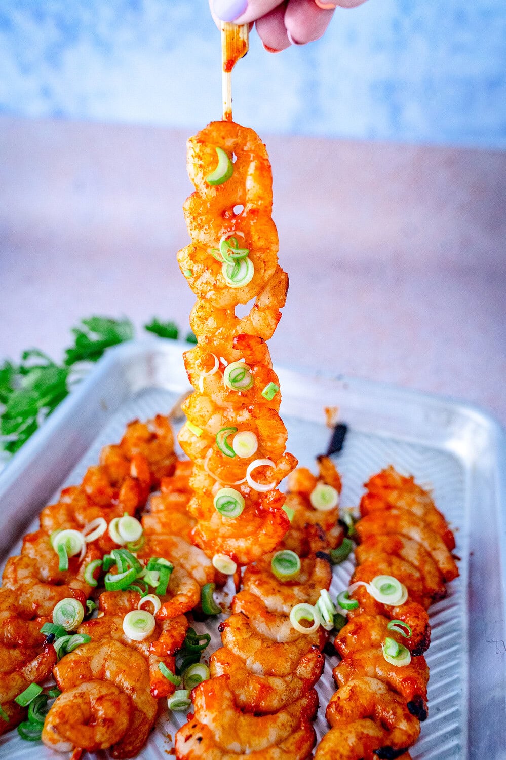 Fruchtig-scharfe Gochujang Garnelenspieße