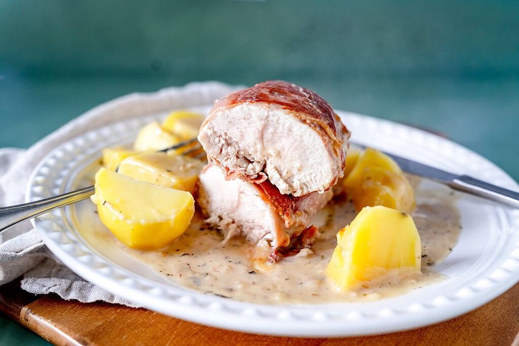 Hähnchen in Bacon